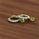 3 - Nita (4mm) Round Peridot and Diamond Dangle Huggie Hoop Earrings 
