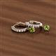 3 - Nita (4mm) Round Peridot and Diamond Dangle Huggie Hoop Earrings 