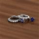 3 - Nita (4mm) Round Blue Sapphire and Diamond Dangle Huggie Hoop Earrings 