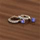 3 - Nita (4mm) Round Tanzanite and Diamond Dangle Huggie Hoop Earrings 