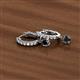 3 - Nita (4mm) Round Black and White Diamond Dangle Huggie Hoop Earrings 