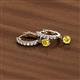3 - Nita (4mm) Round Yellow Sapphire and Diamond Dangle Huggie Hoop Earrings 