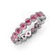 4 - Arria 3.00 mm Rhodolite Garnet Eternity Band 