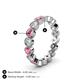 4 - Arria 3.00 mm Rhodolite Garnet and Diamond Eternity Band 