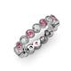 3 - Arria 3.00 mm Pink Tourmaline and Lab Grown Diamond Eternity Band 