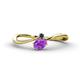 1 - Lucie Bold Oval Cut Amethyst and Round London Blue Topaz 2 Stone Promise Ring 