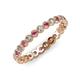 3 - Arria 2.40 mm Rhodolite Garnet and Diamond Eternity Band 