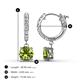 3 - Nita (6mm) Round Peridot and Diamond Dangle Huggie Hoop Earrings 