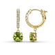 1 - Nita (6mm) Round Peridot and Diamond Dangle Huggie Hoop Earrings 