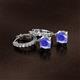 2 - Nita (6mm) Round Tanzanite and Diamond Dangle Huggie Hoop Earrings 