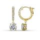 1 - Nita (6mm) Round Lab Grown Diamond and Diamond Dangle Huggie Hoop Earrings 