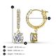 3 - Nita (6mm) Round Lab Grown Diamond and Diamond Dangle Huggie Hoop Earrings 