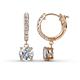 1 - Nita (6mm) Round Lab Grown Diamond and Diamond Dangle Huggie Hoop Earrings 