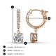 3 - Nita (6mm) Round Lab Grown Diamond and Diamond Dangle Huggie Hoop Earrings 