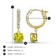 3 - Nita (6mm) Round Yellow and White Diamond Dangle Huggie Hoop Earrings 