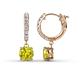 1 - Nita (6mm) Round Yellow and White Diamond Dangle Huggie Hoop Earrings 