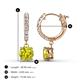 3 - Nita (6mm) Round Yellow and White Diamond Dangle Huggie Hoop Earrings 