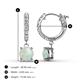3 - Nita (6mm) Round Opal and Diamond Dangle Huggie Hoop Earrings 