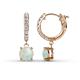 1 - Nita (6mm) Round Opal and Diamond Dangle Huggie Hoop Earrings 