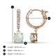 3 - Nita (6mm) Round Opal and Diamond Dangle Huggie Hoop Earrings 