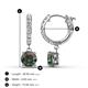 3 - Nita (6mm) Round Created Alexandrite and Diamond Dangle Huggie Hoop Earrings 