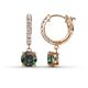 1 - Nita (6mm) Round Created Alexandrite and Diamond Dangle Huggie Hoop Earrings 