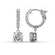1 - Nita (6mm) Round Diamond Dangle Huggie Hoop Earrings 