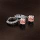 2 - Nita (6mm) Round Morganite and Diamond Dangle Huggie Hoop Earrings 