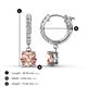 3 - Nita (6mm) Round Morganite and Diamond Dangle Huggie Hoop Earrings 