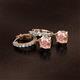 2 - Nita (6mm) Round Morganite and Diamond Dangle Huggie Hoop Earrings 
