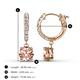 3 - Nita (6mm) Round Morganite and Diamond Dangle Huggie Hoop Earrings 