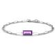1 - Aniya 10x5 mm Baguette Cut Amethyst Solitaire Paperclip Chain Bracelet 