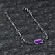 2 - Aniya 10x5 mm Baguette Cut Amethyst Solitaire Paperclip Chain Bracelet 