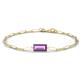 1 - Aniya 10x5 mm Baguette Cut Amethyst Solitaire Paperclip Chain Bracelet 