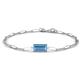 1 - Aniya 10x5 mm Baguette Cut Blue Topaz Solitaire Paperclip Chain Bracelet 