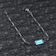 2 - Aniya 10x5 mm Baguette Cut Blue Topaz Solitaire Paperclip Chain Bracelet 