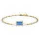 1 - Aniya 10x5 mm Baguette Cut Blue Topaz Solitaire Paperclip Chain Bracelet 