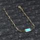 2 - Aniya 10x5 mm Baguette Cut Blue Topaz Solitaire Paperclip Chain Bracelet 
