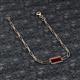 2 - Aniya 10x5 mm Baguette Cut Red Garnet Solitaire Paperclip Chain Bracelet 