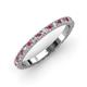 3 - Lara 2.40 mm Rhodolite Garnet and Diamond Eternity Band 