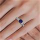 5 - Amya Desire Round Blue Sapphire with Round and Baguette Diamond Engagement Ring 
