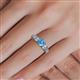 5 - Amya Desire Round Blue Topaz with Round and Baguette Diamond Engagement Ring 