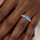 6 - Amya Desire Round Blue Topaz with Round and Baguette Diamond Engagement Ring 