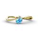 1 - Lucie Bold Oval Cut Blue Topaz and Round Lab Grown Diamond 2 Stone Promise Ring 