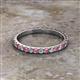 2 - Lara 2.40 mm Rhodolite Garnet and Lab Grown Diamond Eternity Band 