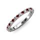 3 - Lara 2.70 mm Red Garnet and Lab Grown Diamond Eternity Band 