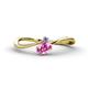 1 - Lucie Bold Oval Cut Pink Sapphire and Round Tanzanite 2 Stone Promise Ring 