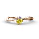 1 - Lucie Bold Oval Cut Yellow Sapphire and Round Tanzanite 2 Stone Promise Ring 