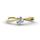 1 - Lucie Bold Oval Cut Diamond and Round Tanzanite 2 Stone Promise Ring 