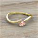 2 - Lucie Bold Oval Cut Morganite and Round Tanzanite 2 Stone Promise Ring 